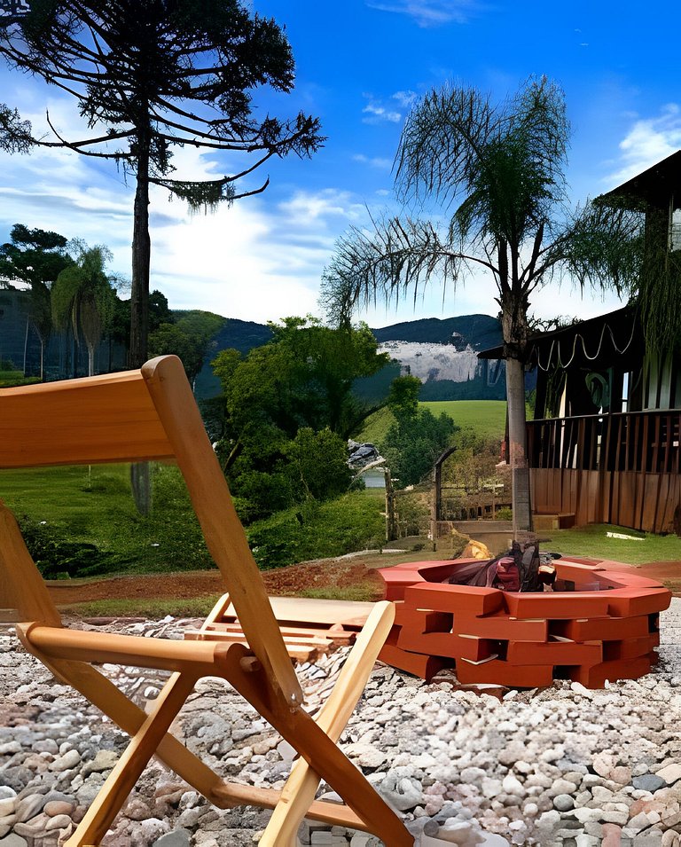 Cabana Família | Área de festa | Vista Barragem