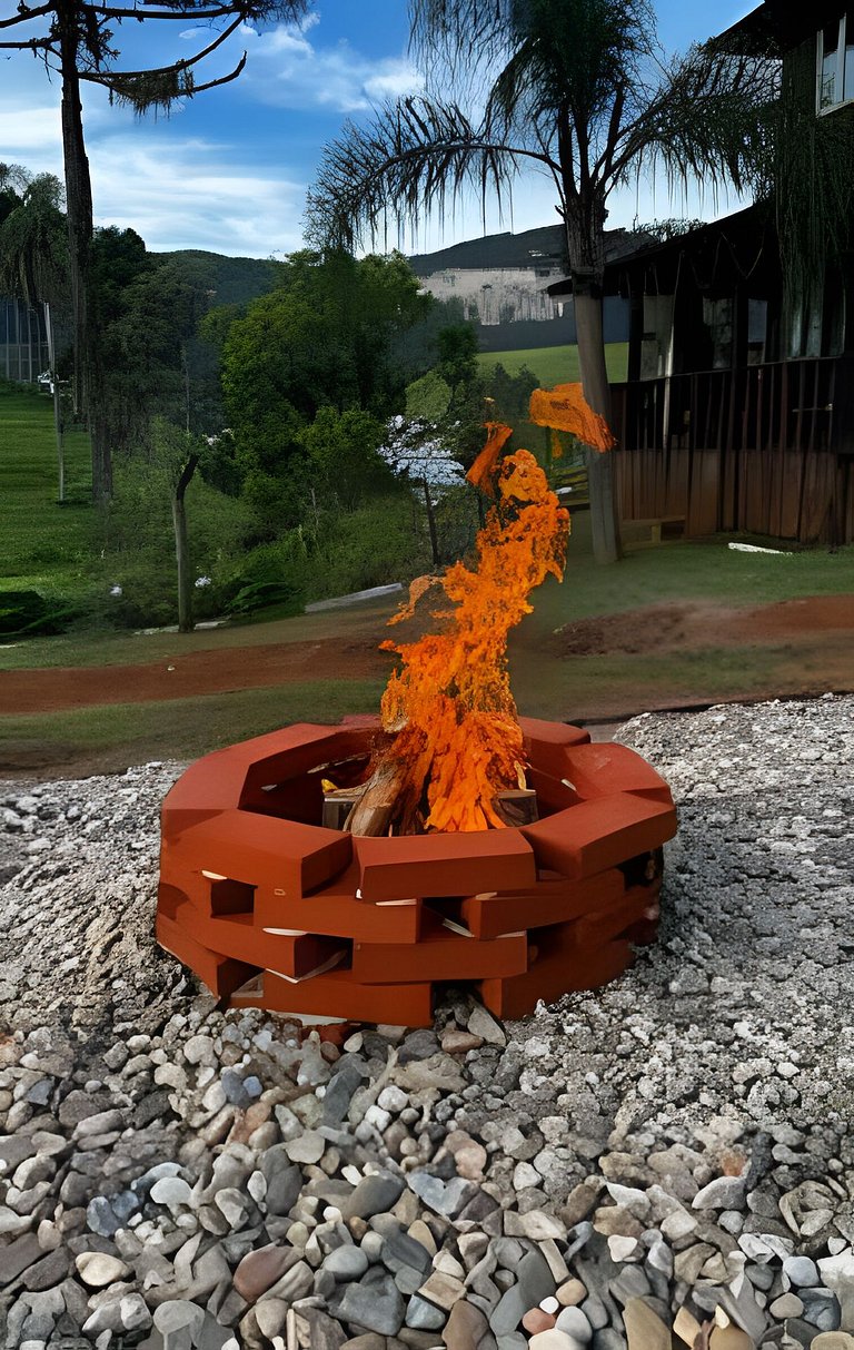 Cabana Família | Fogueira | Vista barragem