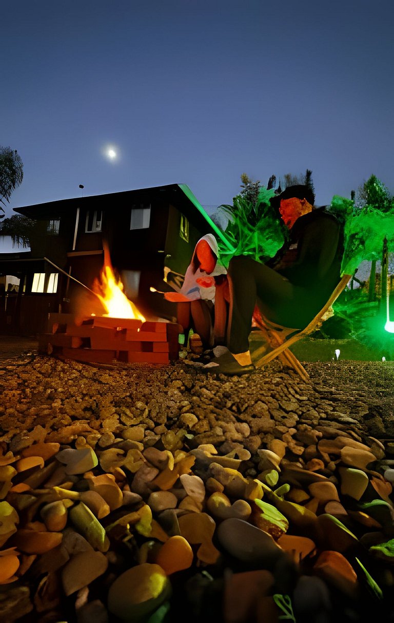 Cabana Família | Fogueira | Vista barragem