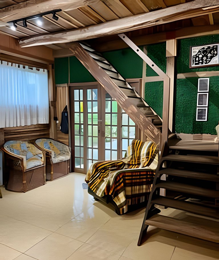 Cabana Família | Fogueira | Vista barragem