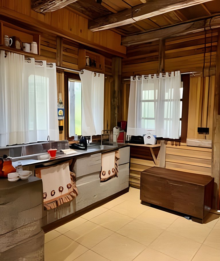 Cabana Família | Fogueira | Vista barragem