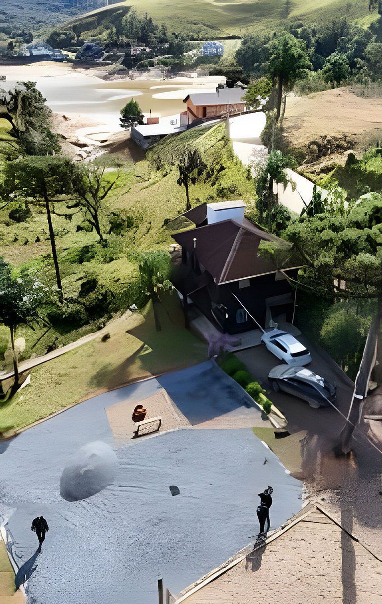 Cabana Família | Fogueira | Vista barragem