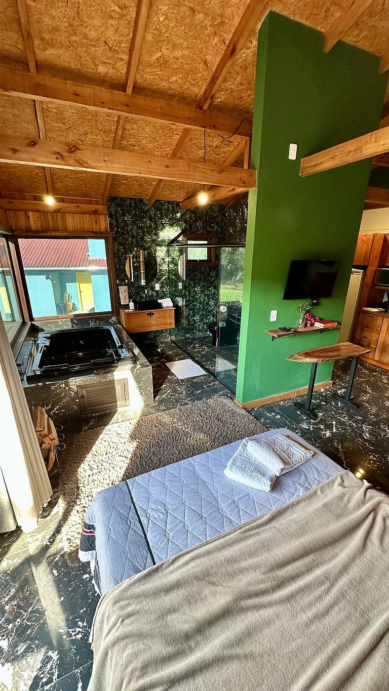 Chalé Una | Para casais | Hidro com vista barragem