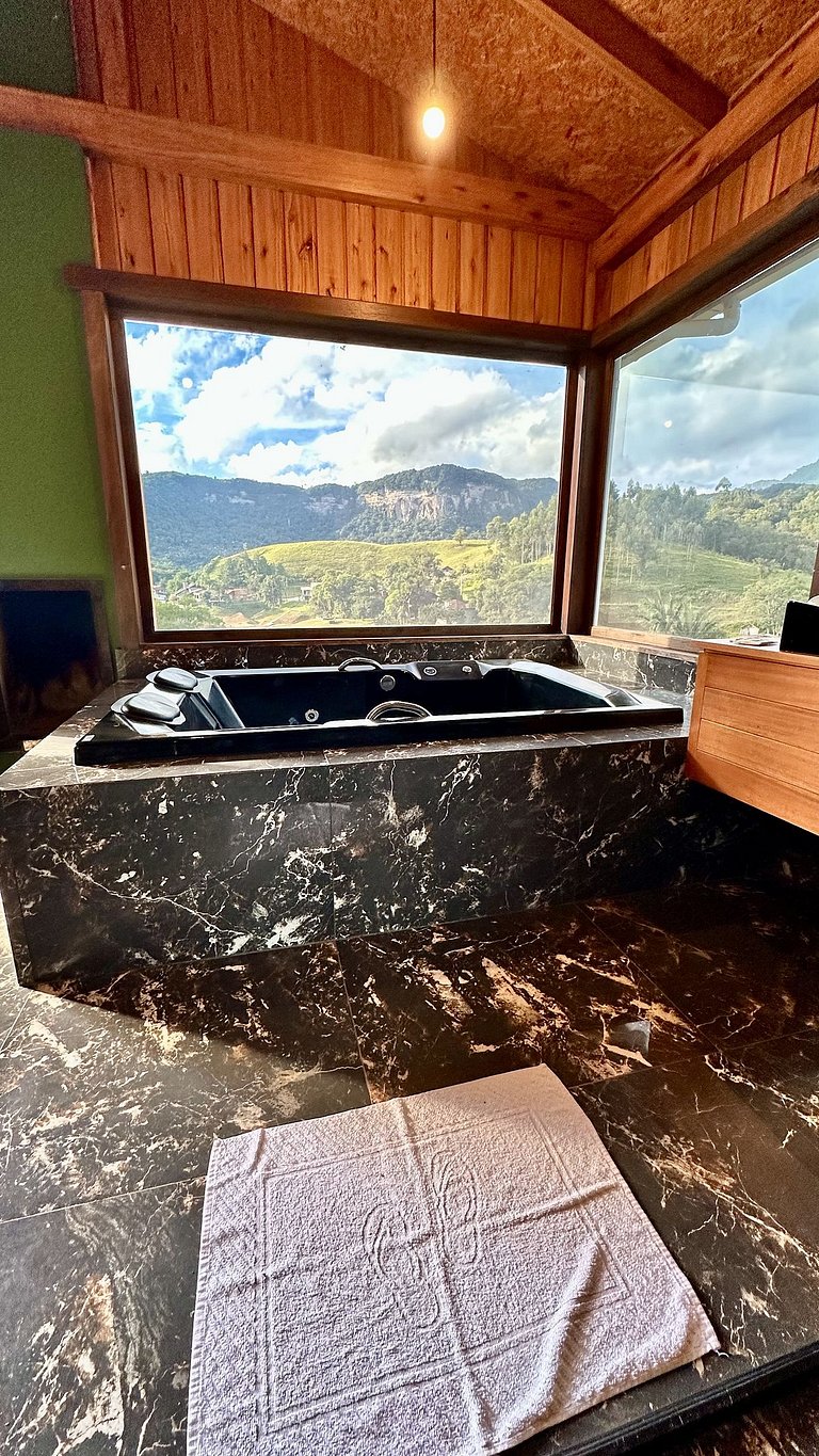 Chalé Una | Para casais | Hidro com vista barragem